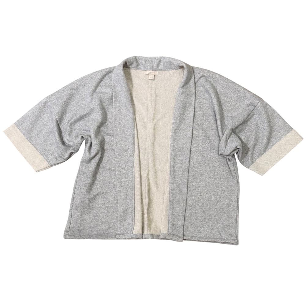 LOFT Casual French Terry Open Front Cardigan (One Size) Chic Easy Staple Piece